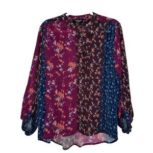 Tolani Floral Patchwork‎ Blouse Size M Boho